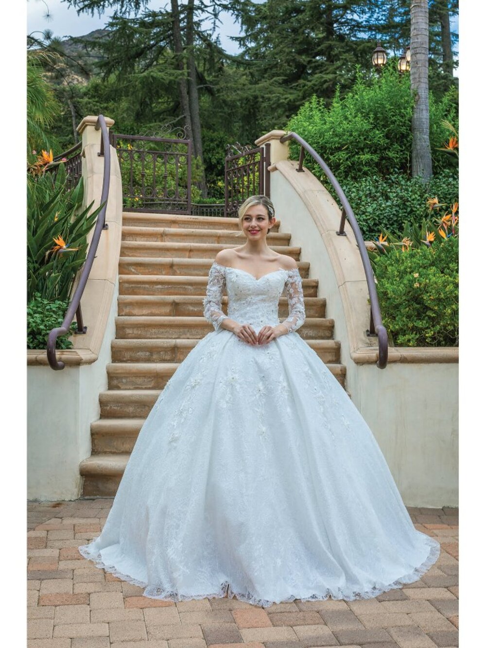 NEW OFF WHITE Wedding Dress Floor Length Embellished Formal Elegant 0165